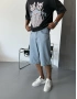 Buz Mavi Bol Kalıp Baggy Şort