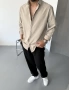 Oversize Krem Keten Gömlek