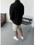 Oversize Siyah Keten Gömlek