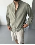 Yeşil Fresh Keten Oversize Gömlek
