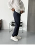 Lacivert Premium Keten Kumaş Boyfriend