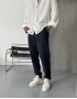 Lacivert Premium Keten Kumaş Boyfriend