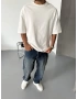 Beyaz Basic Oversize T-Shirt