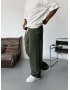 Haki Basic Bol Kalıp Baggy Eşofman