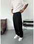 Siyah Premium Fitilli Bol Kalıp Baggy