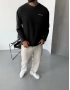 Siyah Yıkamalı Kabartmalı Sweatshirt