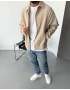 Krem Premium Fermuarlı Oversize Hırka