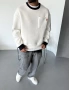 Beyaz Cep Detay Oversize Sweatshirt