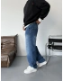 Mavi Yıkamalı Premium Denim Baggy
