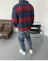 Bordo Polo Yaka Oversize Sweatshirt