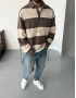 Kahve Polo Yaka Oversize Sweatshirt