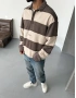 Kahve Polo Yaka Oversize Sweatshirt