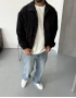 Siyah Mevsimlik Kadife Bomber Ceket