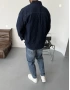 Lacivert Desenli Denim Premium Gömlek