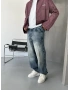Mavi Eskitme Detaylı Denim Baggy