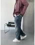 Mavi Eskitme Detaylı Denim Baggy