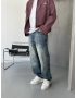 Mavi Eskitme Detaylı Denim Baggy