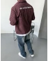 Bordo Ekose Oversize Gömlek