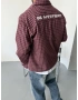 Bordo Ekose Oversize Gömlek