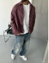 Bordo Ekose Oversize Gömlek