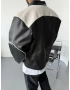 Siyah Suni Deri Biker Ceket