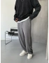 Gri Yıkamalı Şerit Baggy Eşofman