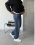 Mavi Parçalı Denim Baggy Jean