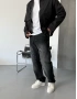 Antrasit Parçalı Denim Baggy Jean