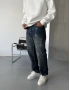 Mavi Eskitme Denim Baskılı Baggy