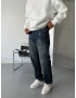 Mavi Eskitme Denim Baskılı Baggy