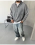Antrasit Yıkamalı Yarım Fermuar Sweatshirt