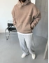 Sütlü Kahve Yıkamalı Oversize Kapişonlu Sweatshirt