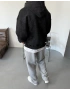 Antrasit Yıkamalı Oversize Kapişonlu Sweatshirt