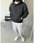Antrasit Yıkamalı Oversize Kapişonlu Sweatshirt
