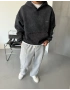 Antrasit Yıkamalı Oversize Kapişonlu Sweatshirt