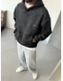 Antrasit Yıkamalı Oversize Kapişonlu Sweatshirt