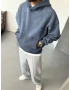 Lacivert Yıkamalı Oversize Kapişonlu Sweatshirt