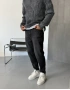 Antrasit Denim Yıkamalı Boyfriend Jean