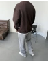 Kahve Yıkamalı Bisiklet Yaka Oversize Sweat