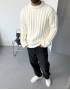Beyaz Premium Nordic Oversize Kazak