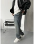 Eskitme Mavi Denim Baggy Jean
