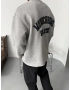 Gri Baskılı Bisiklet Yaka Oversize Sweat