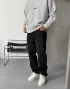 Siyah Eskitme Denim Baggy Jean