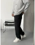 Siyah Eskitme Denim Baggy Jean