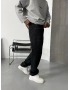 Siyah Eskitme Denim Baggy Jean