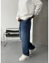 Koyu Mavi Eskitme Denim Baggy Jean
