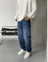 Koyu Mavi Eskitme Denim Baggy Jean