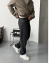 Eskitme Antrasit Denim Bol Kalıp Baggy
