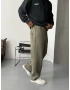 Haki Yıkamalı Bol Kalıp Baggy Eşofman