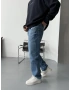 Premium Eskitme Açık Mavi Baggy Jean